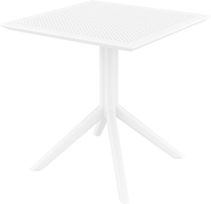 POLYPROPYLENE - TABLES  - SEVILLE-Table en rèsine, cadre métallique -70x70cm-Finition:plateau Blanc/piètement Blanc(BLBL)