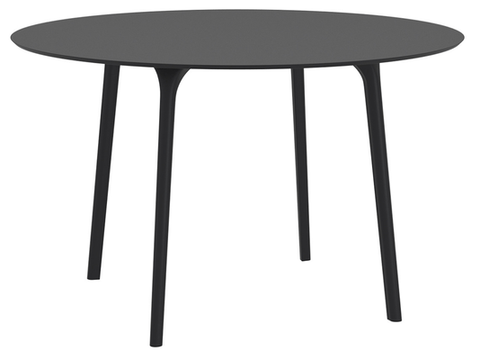 POLYPROPYLENE - TABLES  - OSLO-Table plateau stratifié compact ép.12mm, piètement entièrement moulè thermoplastique-diam 120 - Finition: plateau noir/piètement noir