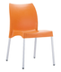 PALERME- Chaise empilable  en polypropylène structure en aluminium anodisé -Finition assise Orange (POR)
