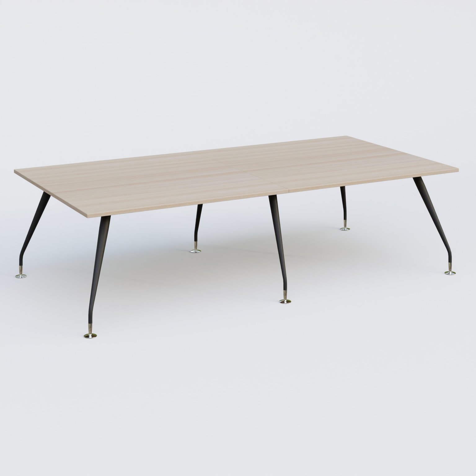 K5 table bench 280*145 cm. Plateau Acacia et pietement Noir Mat avec base chromé.