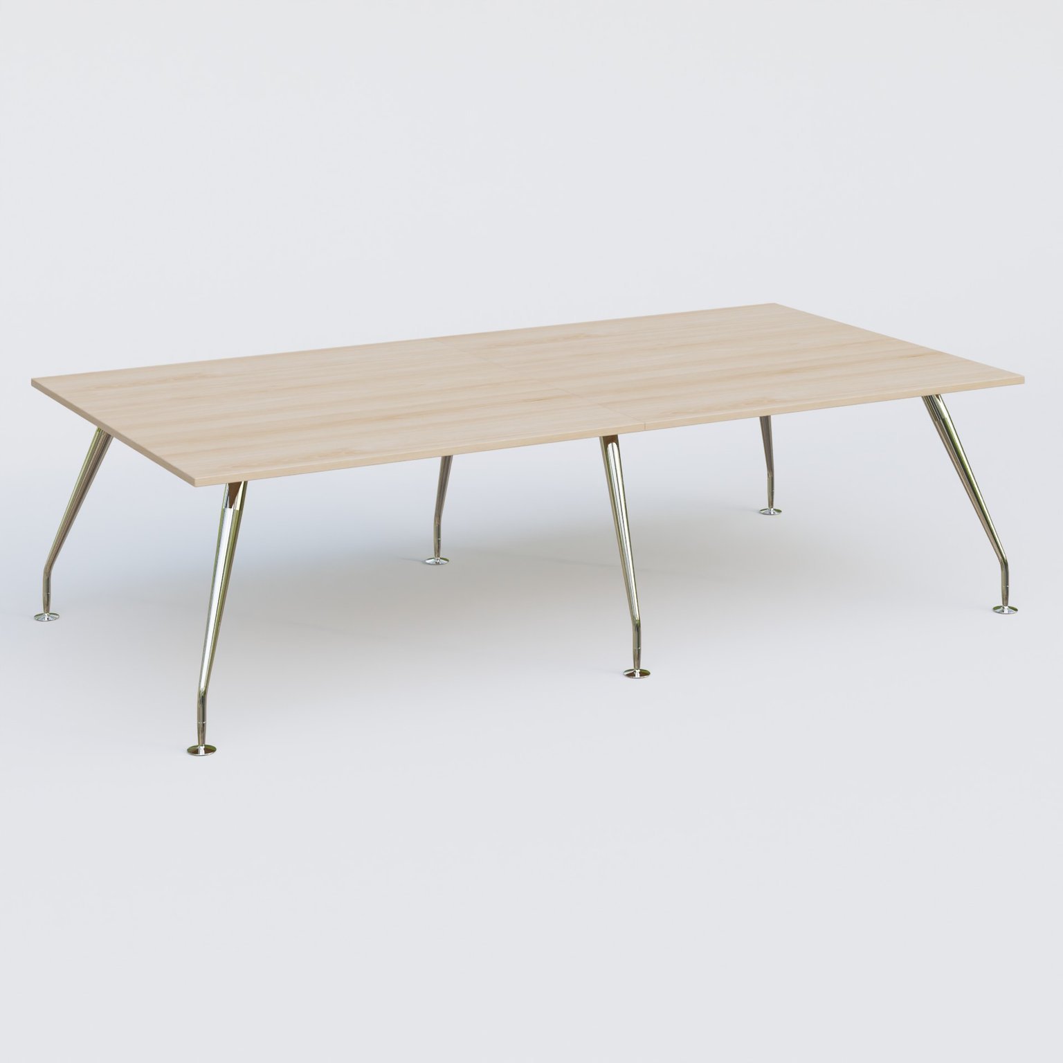 K5 table bench 280*145 cm. Plateau Hêtre et pietement Chrome avec base chromé.