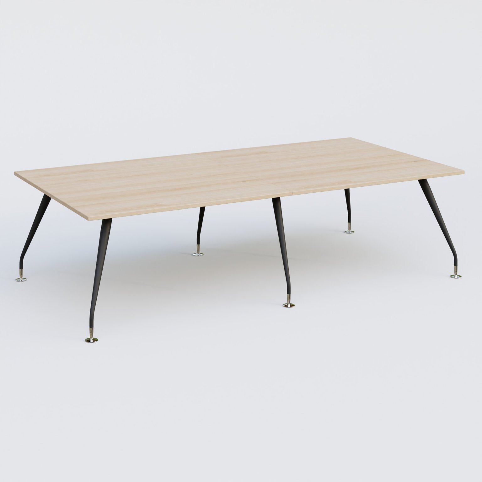 K5 table bench 280*145 cm. Plateau Hêtre et pietement Noir Mat avec base chromé.