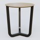 Table Basse Fashion Styl piètement tryptique en métal et plateau bois. Plateau Chêne et pietement Noir (RAL 9005).
