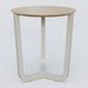 Table Basse Fashion Styl piètement tryptique en métal et plateau bois. Plateau Chêne et pietement Gris (RAL 7038).