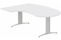 K2 compact 90° manager 190x141x104x60cm sur pied de soutien, plateau blanc, structure aluminium