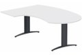 K2 compact 90° manager 190x141x104x60cm sur pied de soutien, plateau blanc, structure anthracite