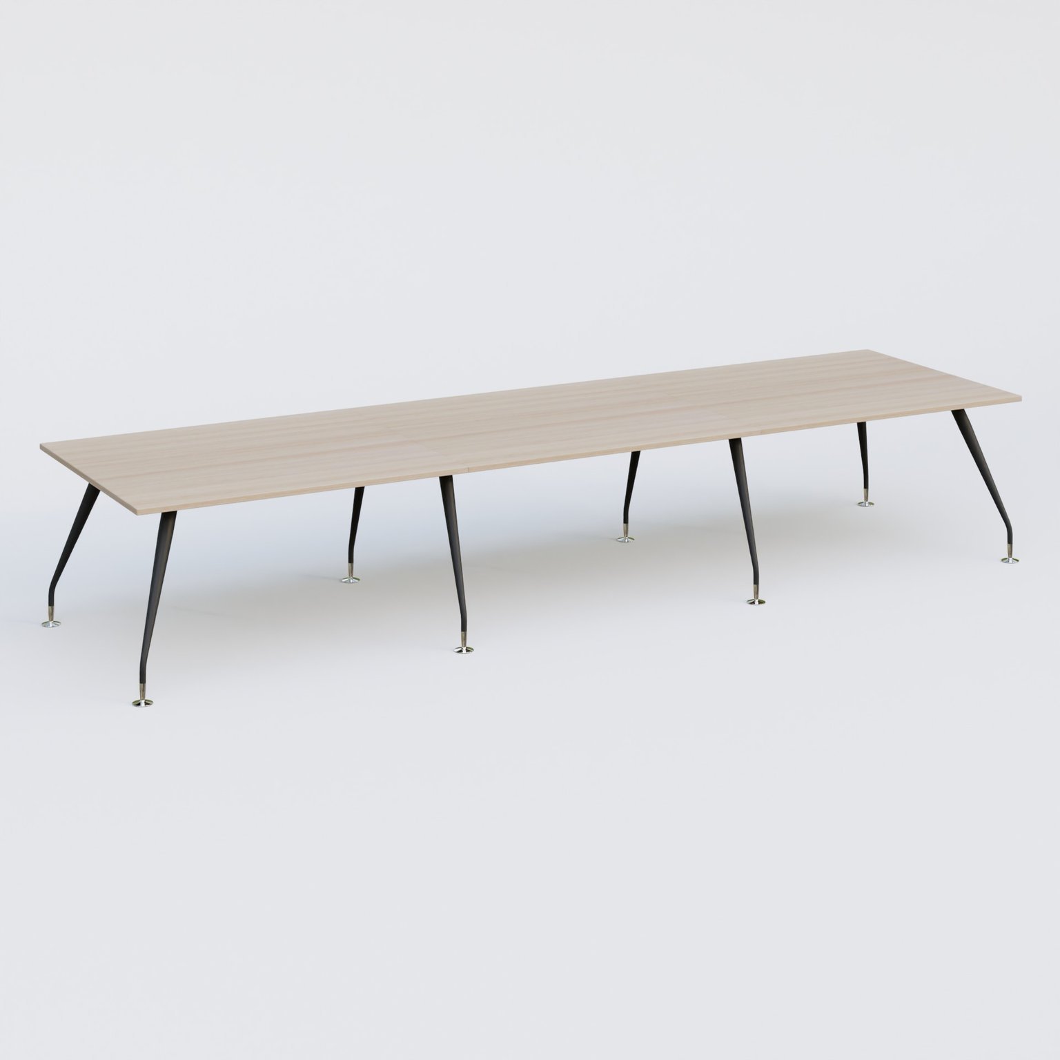 K5 table bench 420*120 cm. Plateau Acacia et pietement Noir Mat avec base chromé.