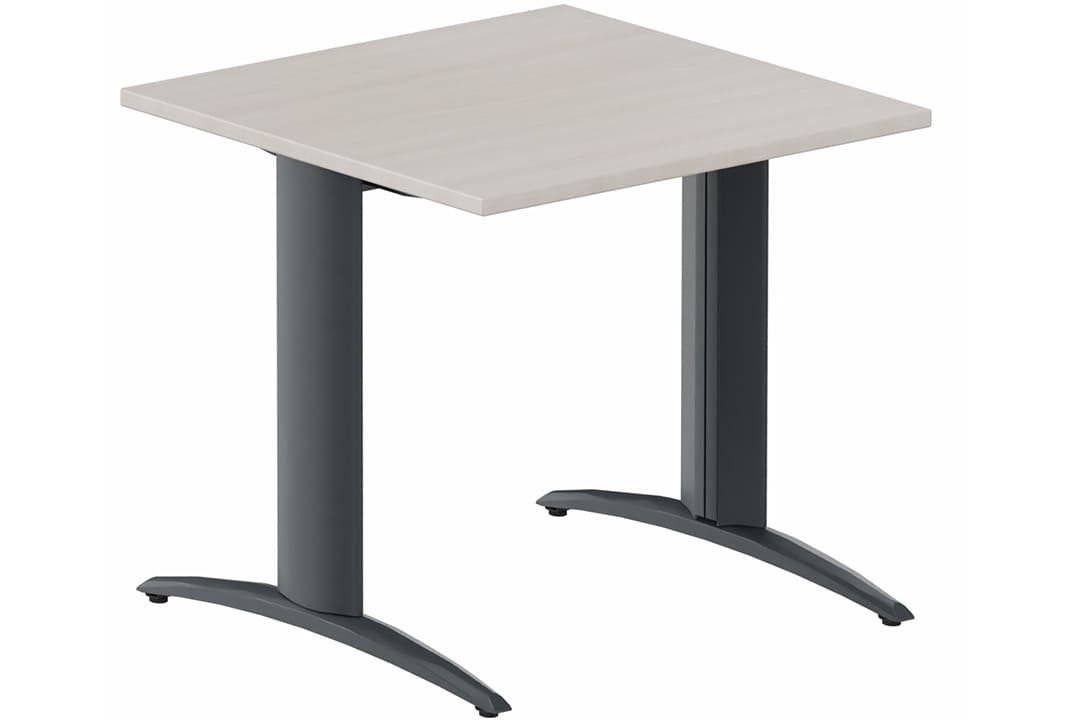 Module composable pied i, L.80xP.80cm, départ, plateau acacia, structure anthracite, plateau acacia, structure anthracite