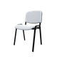 Joker Eco - Chaise piétement 4 pieds laqué noir (Noir).Assise et dossier tissu Lucia Gris clair YBD (YBD)