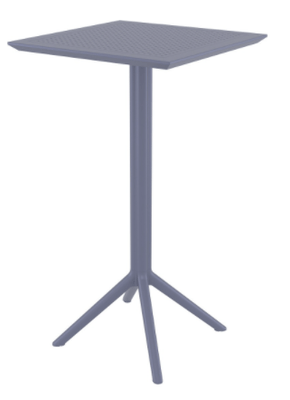 POLYPROPYLENE - TABLES  - SEVILLE - Table 60x60 cm  rabattable - Haut.108cm  en resine durable cadre métallique haute qualitè traitè qualitè-Finition :Plateau et piètement anthracite (AN)