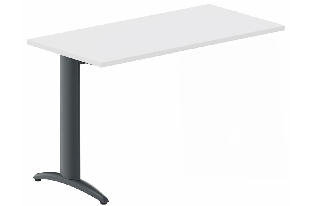 Module composable pied i, L.120xP.60cm, suivant, plateau blanc, structure anthracite, plateau blanc, structure anthracite