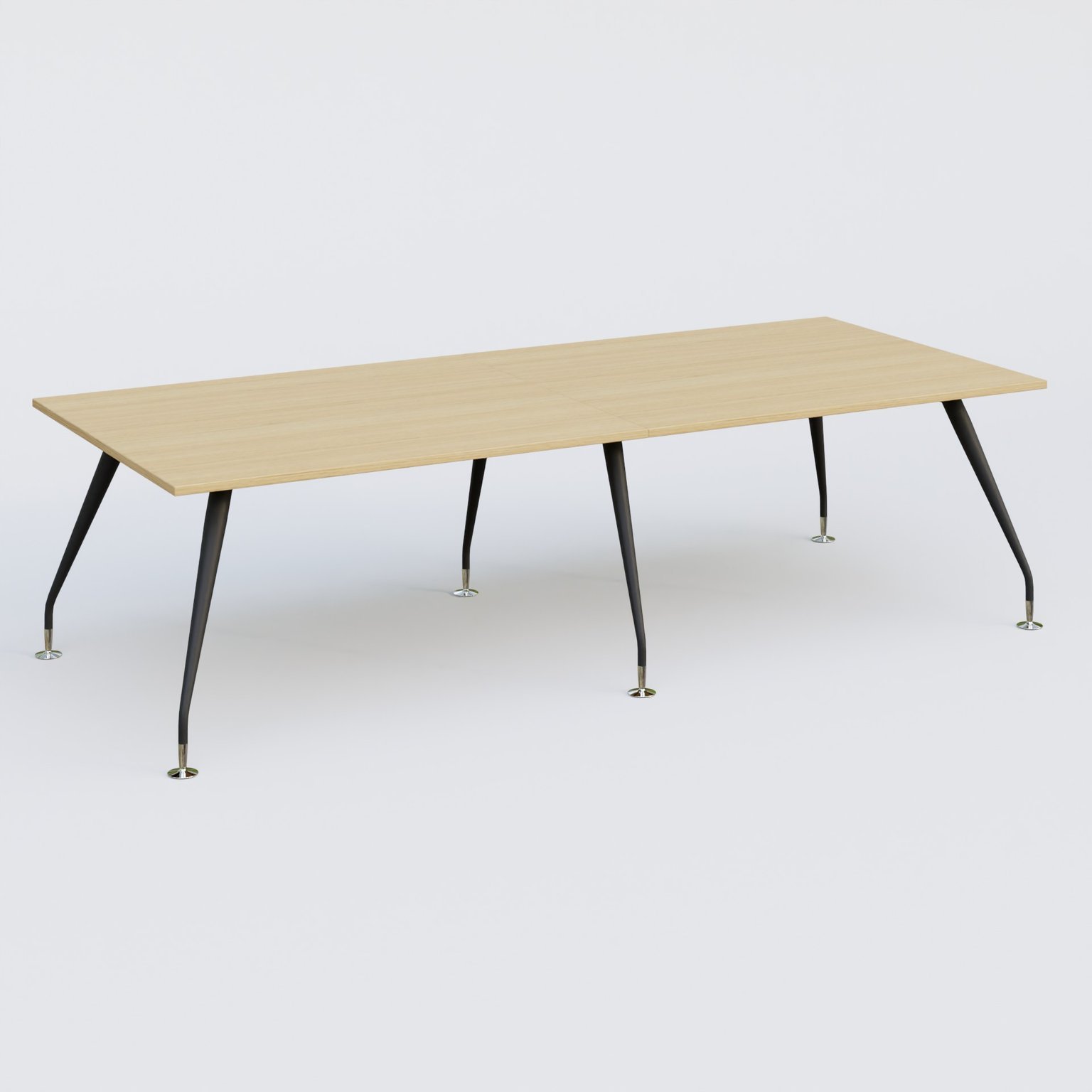 K5 table bench 280*120 cm. Plateau Chêne clair et pietement Noir Mat avec base chromé.