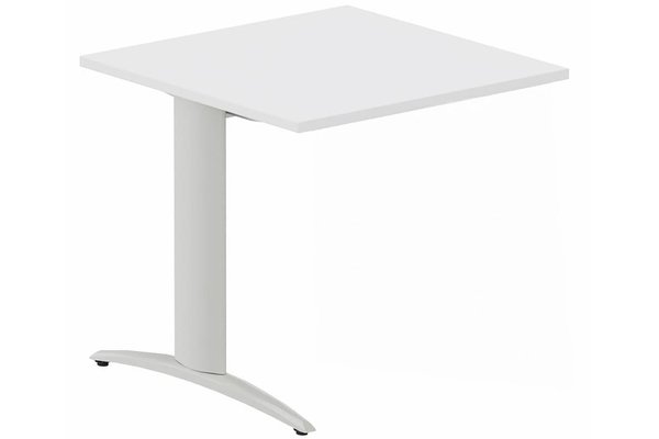 TABLES DE FORMATION - Composables piétement "i" - Module composable pied i, L.80xP.80cm, suivant, plateau blanc, structure aluminium, plateau blanc, structure aluminium
