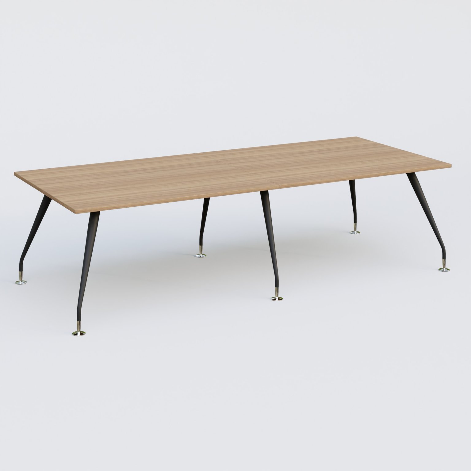 K5 table bench 280*120 cm. Plateau Noyer et pietement Noir Mat avec base chromé.