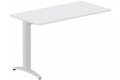Module composable pied i, L.120xP.60cm, suivant, plateau blanc, structure aluminium, plateau blanc, structure aluminium