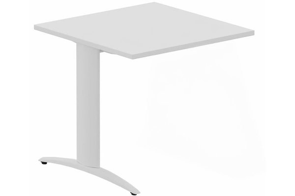 TABLES DE FORMATION - Composables piétement "i" - Module composable pied i, L.80xP.80cm, suivant, plateau blanc, structure blanc, plateau blanc, structure blanc
