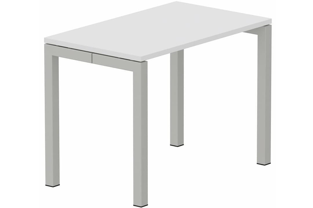 Module composable pied arche L.120xP.60cm, départ, plateau blanc, structure aluminium