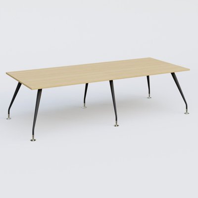 [Pas de famille] - [Pas de sous famille] - K5 table bench 280*120 cm. Plateau Chêne clair et pietement Noir Mat avec base chromé.