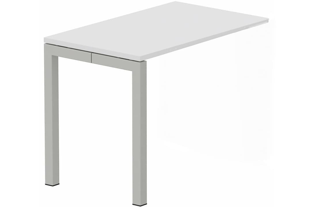 Module composable pied arche L.120xP.60cm, suivant, plateau blanc, structure aluminium