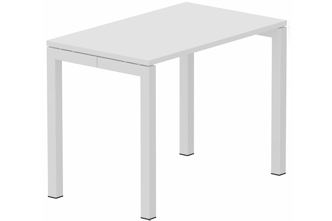 Module composable pied arche L.120xP.60cm, départ, plateau blanc, structure blanc