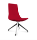 KI chaise de conférence haut dossier. piétement 4 branches en aluminium poli. revêtement tissu STEP coloris rouge