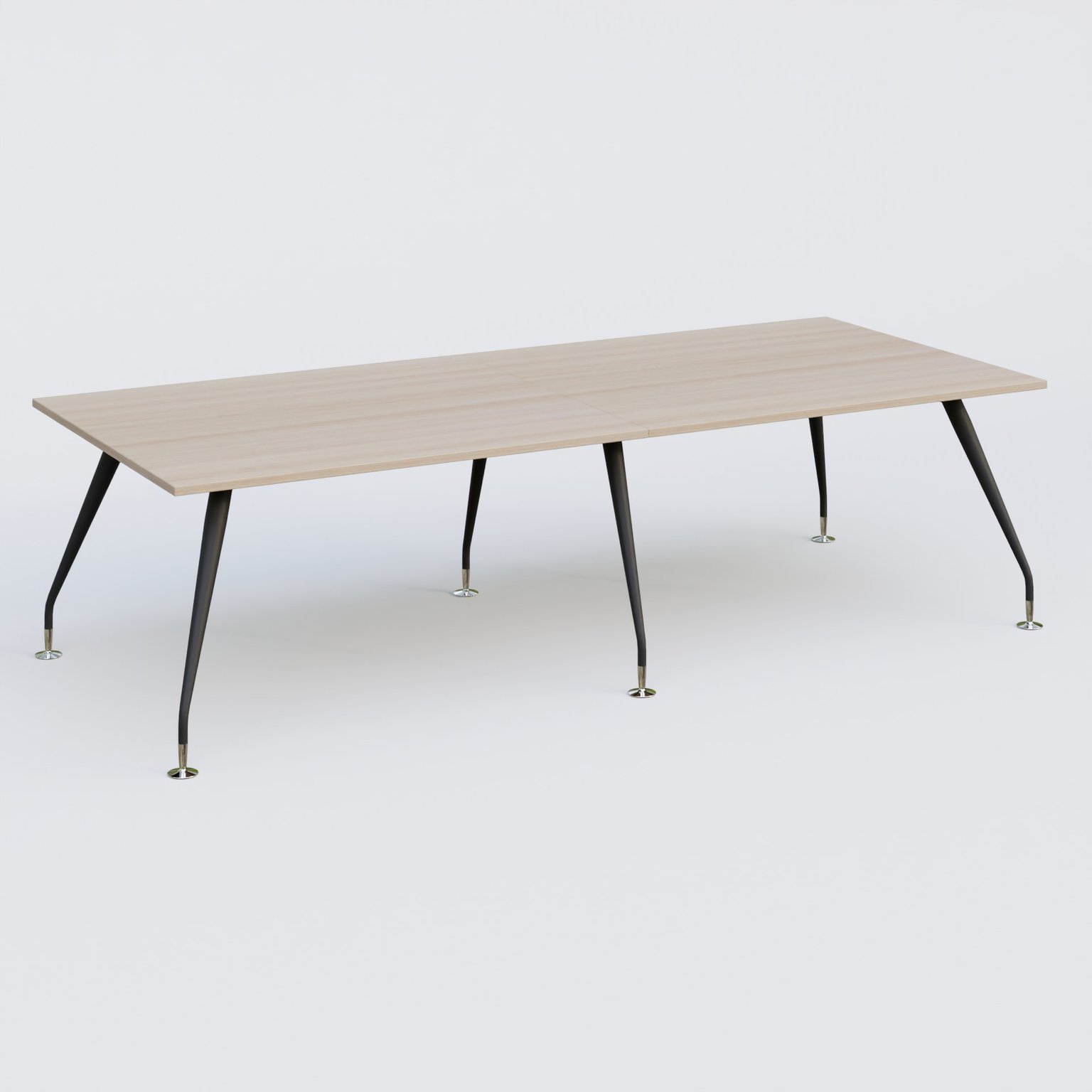 K5 table bench 280*120 cm. Plateau Acacia et pietement Noir Mat avec base chromé.