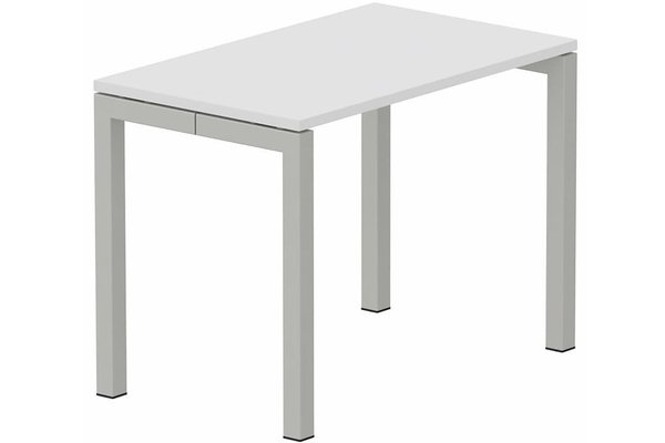 TABLES DE FORMATION - Composables piétement "Arche" - Module composable pied arche L.120xP.60cm, départ, plateau blanc, structure aluminium