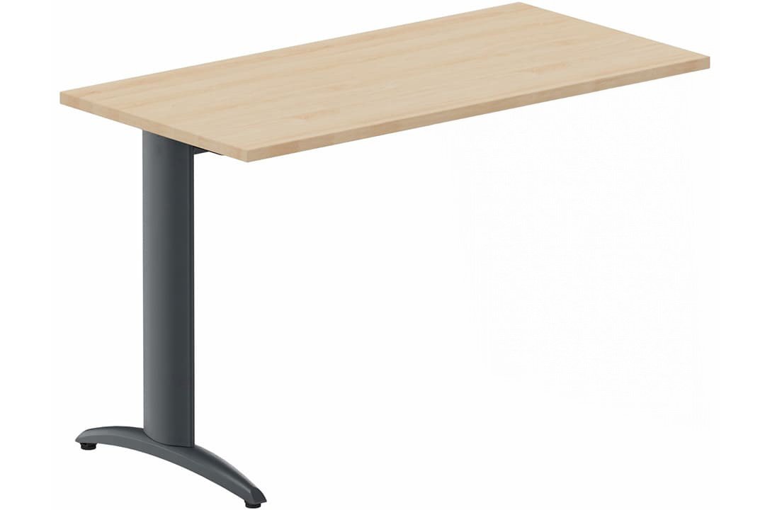 Module composable pied i, L.120xP.60cm, suivant, plateau hêtre, structure anthracite, plateau hêtre, structure anthracite