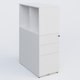 Caisson HB 3 tiroirs avec niche. Caisson Blanc top de finition Blanc et niche blanche.