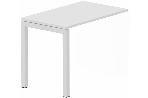 TABLES DE FORMATION - Composables piétement "Arche" - Module composable pied arche L.120xP.60cm, suivant, plateau blanc, structure blanc