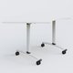 Module 1/4 de couronne pour table abattante gamme Arca 120-120 cm. Plateau Blanc et pietement Blanc.
