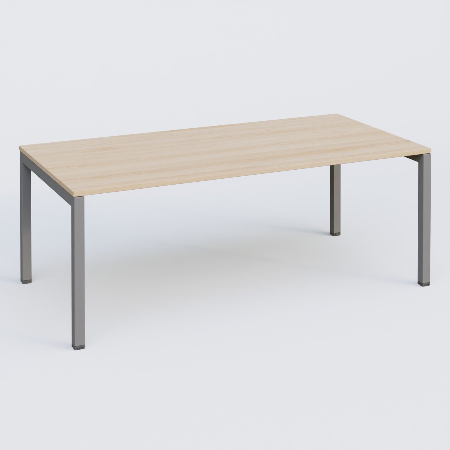 K3 plan droit 200x100cm, plateau hêtre, structure aluminium