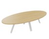 X3 Table de réunion ovale L210xP120cm. Plateau Chêne clair et pietement Blanc.