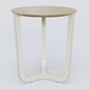 Table Basse Fashion Styl piètement tryptique en métal et plateau bois. Plateau Chêne et pietement Blanc (RAL 9010).