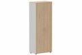 Armoire mélamine H196xL100cm portes bois -Finitions= Top de finition : hêtre / Corps d'armoire et tablettes : aluminium / Façade : hêtre