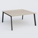 K8 plan droit 160*165 cm. Plateau Acacia et pietement Noir Mat.