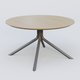 Table Basse Fashion Styl piètement 4 pieds en métal et plateau bois. Plateau Chêne et pietement Carbon Grey.