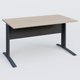 K1 Plateau droit 140x80 avec voile de fond métal. Plateau Acacia et pietement Anthracite