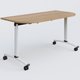 Module d'extrémité pour table abattante gamme Arca 145-70 cm. Plateau Noyer et pietement Blanc.