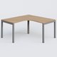 Bureau compact L 160/160 P 80/80 gamme K3. Plateau Noyer et pietement Aluminium.
