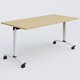 Table abattante gamme Arca 160-80 cm. Plateau Chêne clair et pietement Blanc.