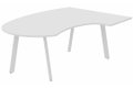 Plan compact 90° manager 190 x 141 x 104 x 60cm, plateau blanc, structure blanc