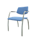 Diva - Chaise piétement 4 pieds chrome (CH).Assise et dossier tissu Bondai Bleu Clair (6006)