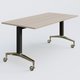 Module droit de la gamme LEM 160-80 cm. Plateau Acacia et pietement Noir/Chrome.