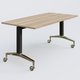 Module droit de la gamme LEM 160-80 cm. Plateau Chêne naturel et pietement Noir/Chrome.