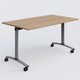 Table abattante gamme Arca 140-80 cm. Plateau Noyer et pietement Aluminium.