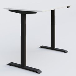 [Pas de famille] - [Pas de sous famille] - Poste solo 160*80 réglable en hauteur éléctriquement de 65-130 cm gamme KPro3. Plateau Blanc et pietement Noir.