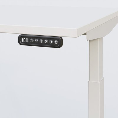 [Pas de famille] - [Pas de sous famille] - Poste solo 140*80 réglable en hauteur éléctriquement de 65-130 cm gamme KPro3. Plateau Blanc et pietement Blanc.