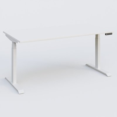 [Pas de famille] - [Pas de sous famille] - Poste solo 160*80 réglable en hauteur éléctriquement de 65-130 cm gamme KPro3. Plateau Blanc et pietement Blanc.