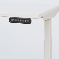 [Pas de famille] - [Pas de sous famille] - Poste solo 160*80 réglable en hauteur éléctriquement de 65-130 cm gamme KPro3. Plateau Blanc et pietement Blanc.